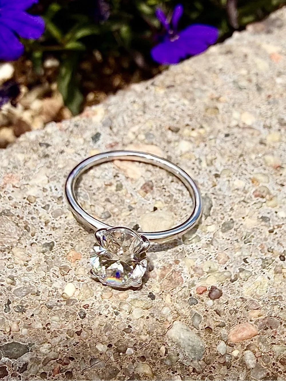 IGI Certified 2.02 CT Oval Lab Grown Diamond 14K Solid White Gold Ring Size 7